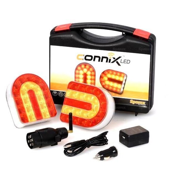 CONNIX WIRELESS LED LIGHT SET WITH MAGNETIC FITTING FOR TRACTORS TRAILERS FORESTRY.
