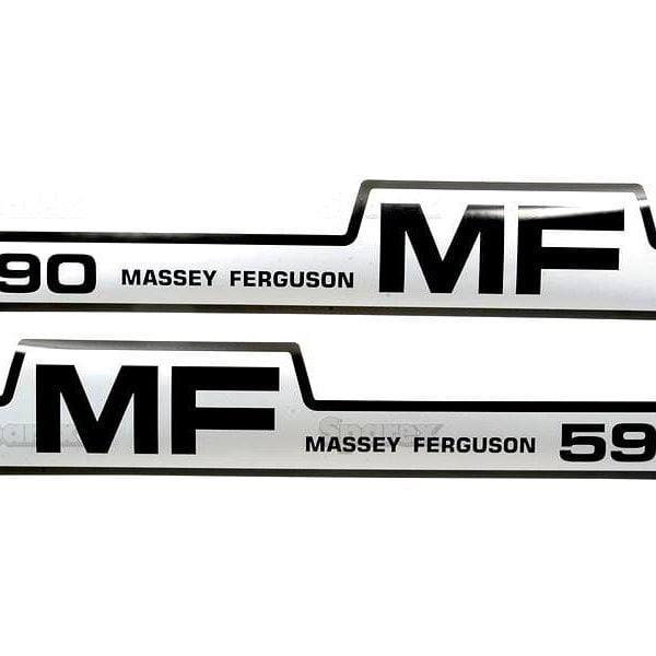BONNET DECAL SET FOR MASSEY FERGUSON 590 TRACTORS.