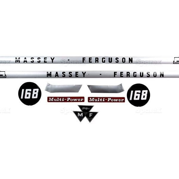 BONNET DECAL SET FOR MASSEY FERGUSON 168 TRACTORS.