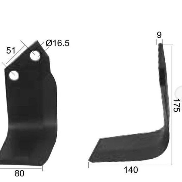 HOWARD DOWDWESWELL SUPER 40 ROTAVATOR BLADE. L/H.