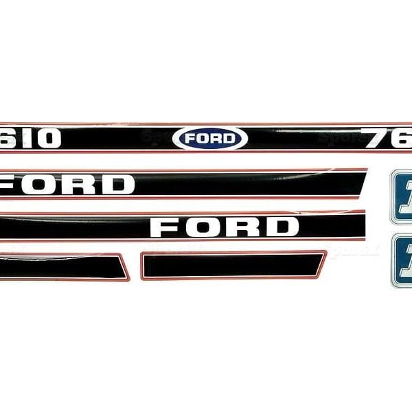 BONNET DECAL SET FOR FORD 7610 FORCE II TRACTORS.