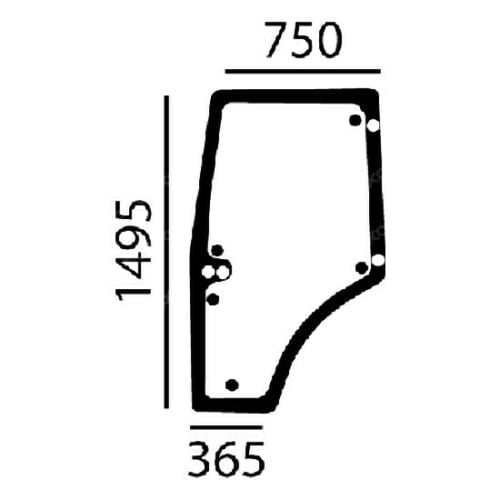 L/H DOOR GLASS FOR CLAAS ARES 500 600 700 800 SERIES TRACTORS.