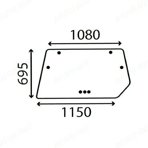 REAR WINDOW GLASS FOR DEUTZ DX4.10 DX4.30 DX4.50 DX4.70 DX6.05 DX6.10 TRACTORS.