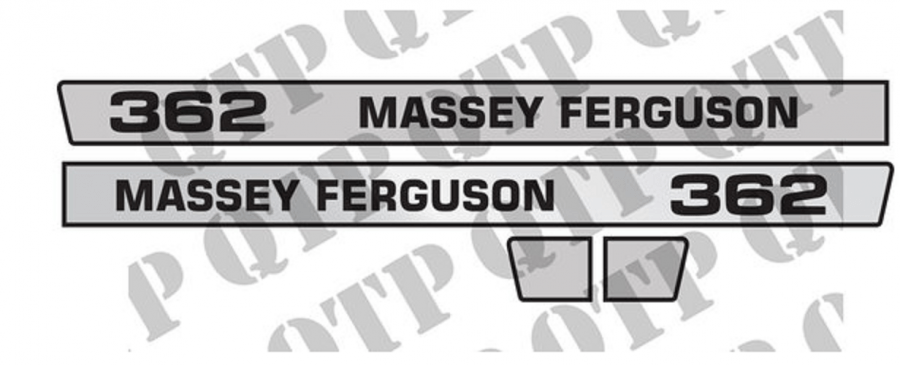 COMPLETE BONNET DECAL SET FOR MASSEY FERGUSON 362 TRACTORS.