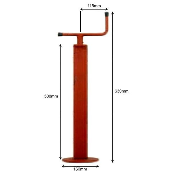 TRAILER PARKING JACK FOR TRAILER MUCK SPREADER FIELD ROLLER.