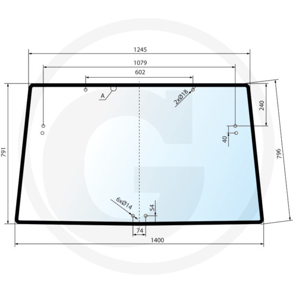 REAR WINDOW GLASS FOR JOHN DEERE 7600 7700 7800 7610 7710 7810 TRACTORS.