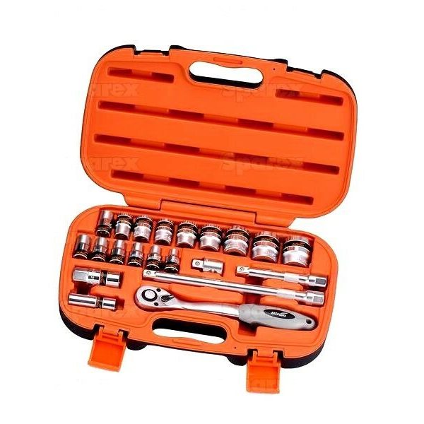 MITOOLS 1/2" DRIVE SOCKET SET (21 PIECE). NEW.