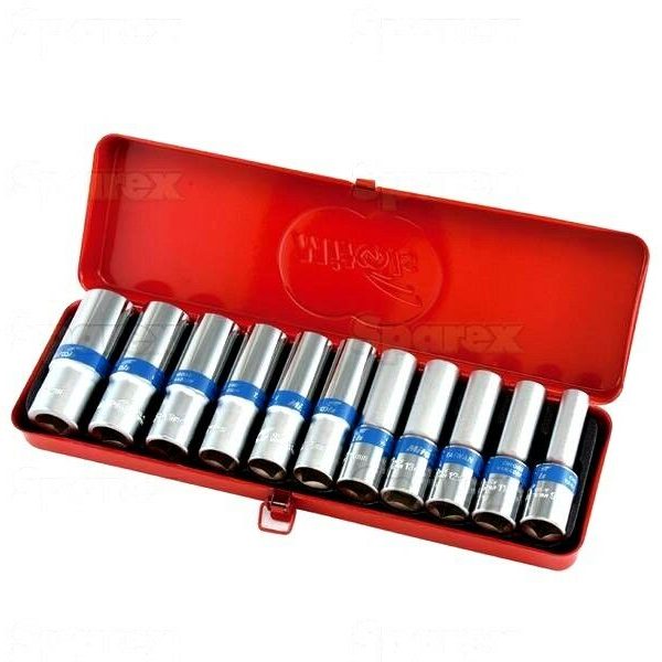 MITOOLS 1/2" DEEP DRIVE SOCKET SET (11 PIECE). NEW.