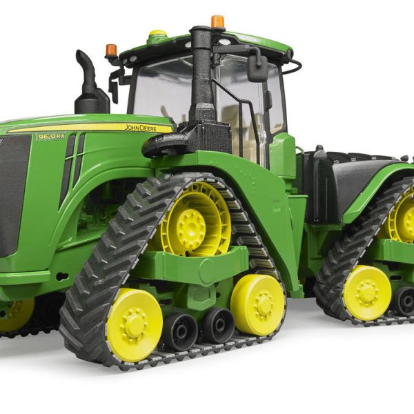 Bruder John Deere 9620RX Con Orugas A Escala 1:16 – Tractor Agrícola De Juguete Con Cabina Abatible, Capó Móvil Y Enganche Regulable, Compatible Con Otros Implements Bruder