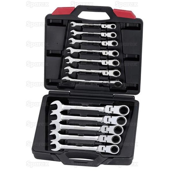 MITOOLS FLEXIBLE REVERSIBLE GEAR WRENCH SET (12 PCS). NEW.