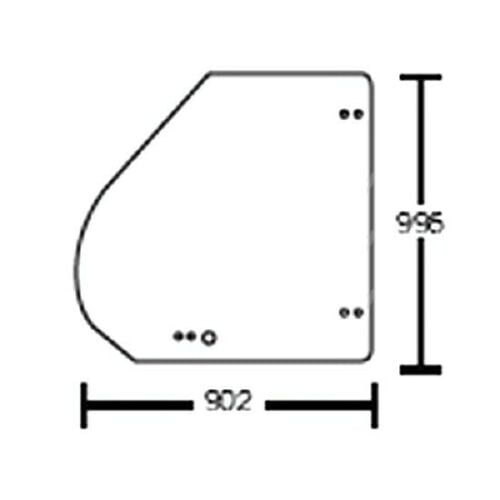 UPPER DOOR GLASS FOR MERLO PANORAMIC EV MODEL TELEHANDLERS SEE LIST.