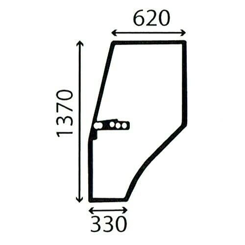 LH DOOR GLASS FOR FORD 3430 3930 4130 4630 4830 5030 TRACTORS > 09/92.