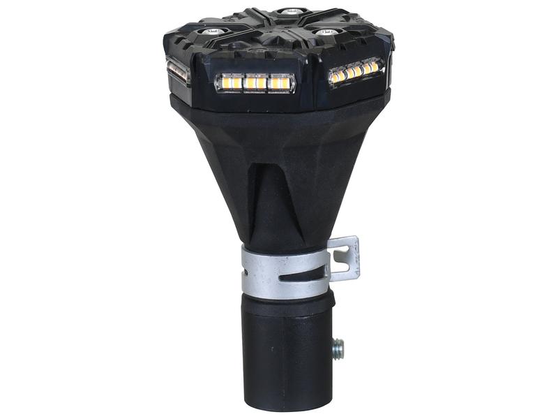 2x LED Flashing Beacon Lights For Tractor – Orange, 25cm Tall, Magnetic/Pole Mount (Unbranded)