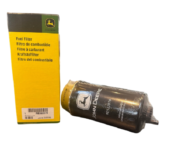 GENUINE RE522878 SECONDARY FUEL FILTER FOR JOHN DEERE 6000M SERIES TRACTORS.