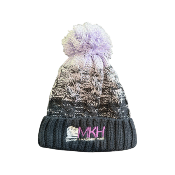 MKH OMBRE BOBBLE HAT. FLEECE LINED.