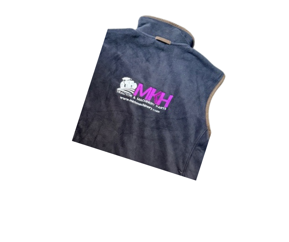 MKH MENS PREMIER CONTRAST FLEECE GILET BLACK & BROWN. SIZE L. - Image 3