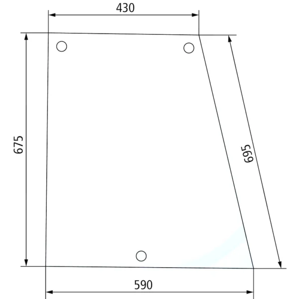 L/H SIDE WINDOW GLASS FOR CASE INTERNATIONAL 5120 5130 5140 5150 TRACTORS.