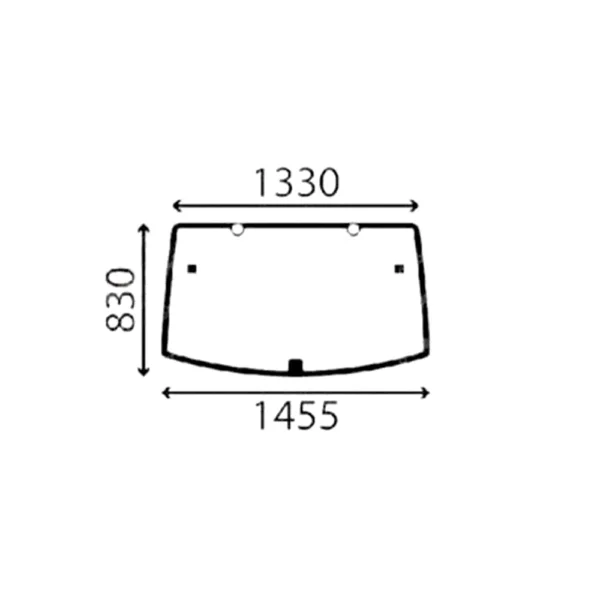 REAR WINDOW GLASS FOR JOHN DEERE 6000R SERIES TRACTORS.