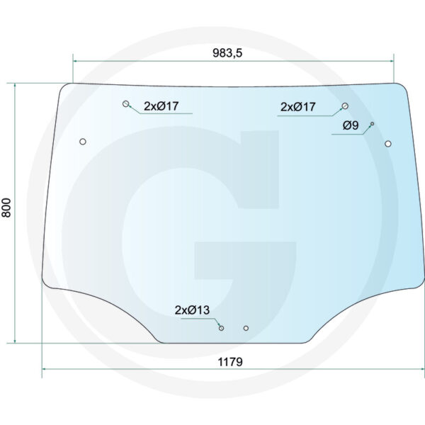 REAR WINDOW GLASS FOR JOHN DEERE 3038R 3039R 3046R 4044R 4049R 4052R 4066R COMPACT TRACTOR.
