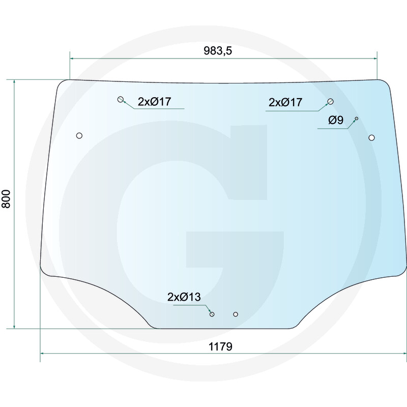 REAR WINDOW GLASS FOR JOHN DEERE 3038R 3039R 3046R 4044R 4049R 4052R 4066R COMPACT TRACTOR.