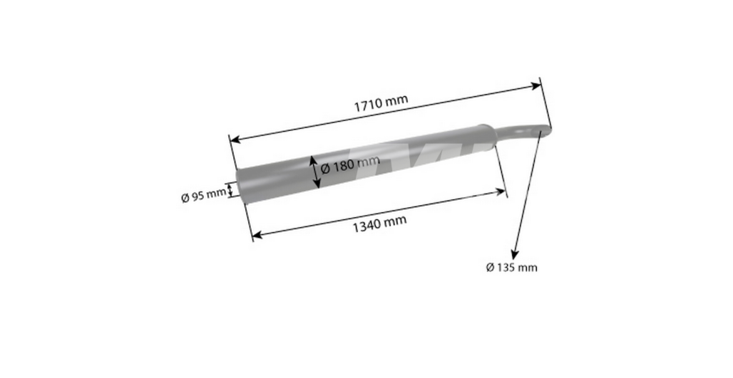 EXHAUST STACK PIPE FOR MASSEY FERGUSON 6465 6475 6480 TIER 2 TRACTORS. - Image 2