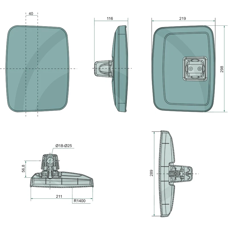 UPPER MIRROR FOR JOHN DEERE 6000M 6000R SERIES TRACTORS. - Image 3